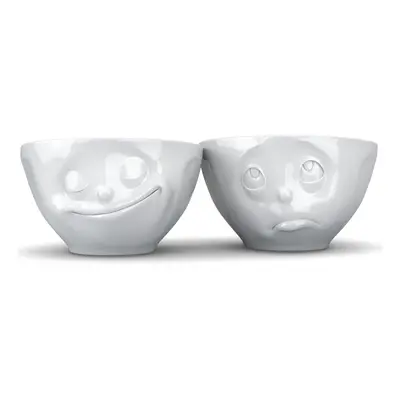 2 db fehér 'boldog' porcelán tálka, 200 ml - 58products