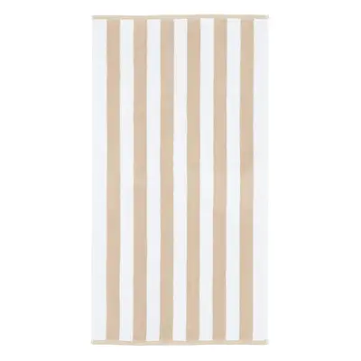 Fehér-bézs pamut törölköző 50x85 cm Stripe Jacquard – Bianca