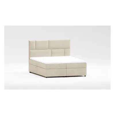 Bézs ágyneműtartós boxspring ágy 160x200 cm Lola – Ropez