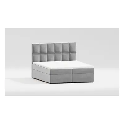 Világosszürke ágyneműtartós boxspring ágy 180x200 cm Flip – Ropez