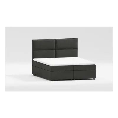 Sötétszürke ágyneműtartós boxspring ágy 160x200 cm Rico – Ropez