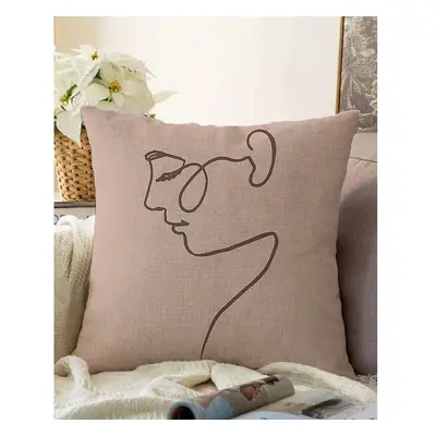 Portrait bézs pamut keverék párnahuzat, 55 x 55 cm - Minimalist Cushion Covers