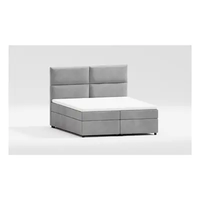 Világosszürke ágyneműtartós boxspring ágy 180x200 cm Rico – Ropez