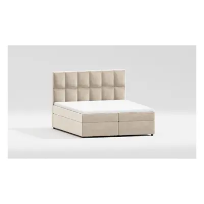 Bézs ágyneműtartós boxspring ágy 160x200 cm Flip – Ropez