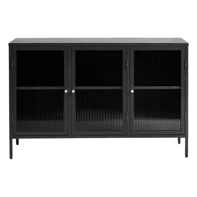 Fekete fém tálalószekrény 132x85 cm Bronco – Unique Furniture