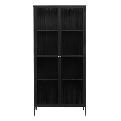 Fekete fém tálalószekrény 90x190 cm Bronco – Unique Furniture