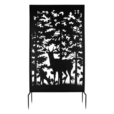 Fekete fém erkély paraván 100x186 cm Deer – Esschert Design