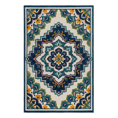 Kék kültéri szőnyeg 200x290 cm Beach Floral – Flair Rugs