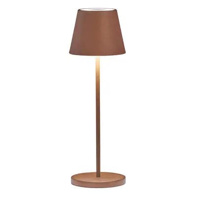 Barna LED asztali lámpa fém búrával (magasság 34 cm) Cosenza – Fischer & Honsel