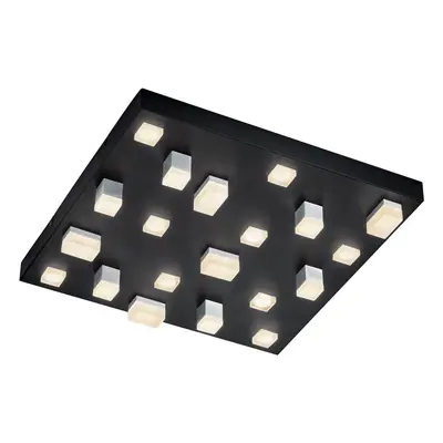 Fekete LED mennyezeti lámpa fém búrával 45x45 cm Civeto – CINQUE