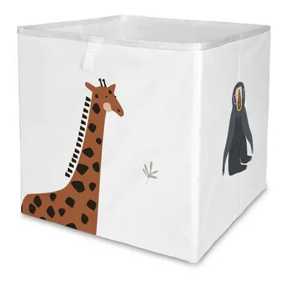 Fehér textil játéktároló doboz 32x32x32 cm Safari Animals – Butter Kings