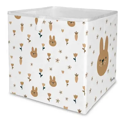 Fehér textil játéktároló doboz 32x32x32 cm Sweet Bunnies – Butter Kings