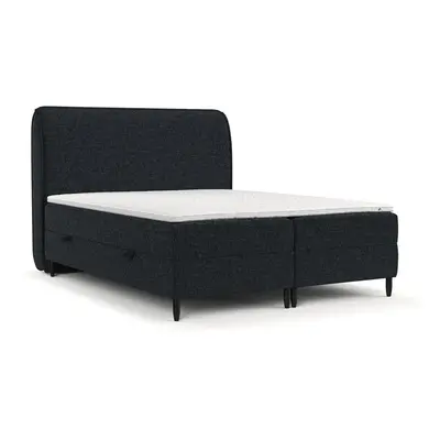 Fekete ágyneműtartós boxspring ágy 140x200 cm Melba – Maison de Rêve