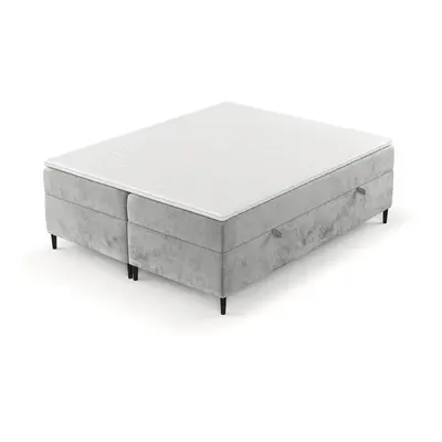 Szürke ágyneműtartós boxspring ágy 160x200 cm Araya – Maison de Rêve