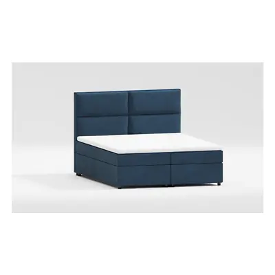 Sötétkék ágyneműtartós boxspring ágy 160x200 cm Rico – Ropez