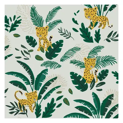 Gyerek tapéta 10 m x 50 cm Cheetah & Tropical Leaves – Lilipinso