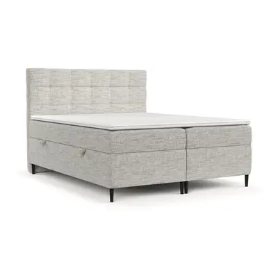 Világosszürke ágyneműtartós boxspring ágy 180x200 cm Urbaneo – Maison de Rêve