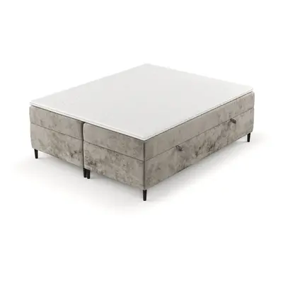 Világosbarna ágyneműtartós boxspring ágy 140x200 cm Araya – Maison de Rêve