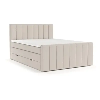 Bézs ágyneműtartós boxspring ágy 140x200 cm Ruby – Maison de Rêve