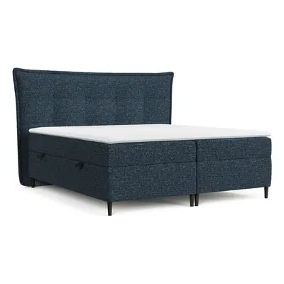 Sötétkék ágyneműtartós boxspring ágy 160x200 cm Sinai – Maison de Rêve