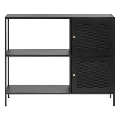 Fekete fém könyvespolc 100x81 cm Malibu – Unique Furniture