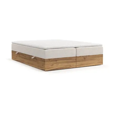 Bézs-natúr színű ágyneműtartós boxspring ágy 180x200 cm Faro – Maison de Rêve