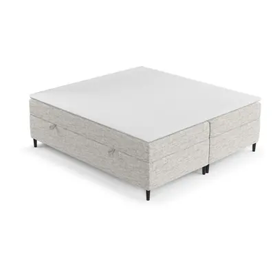 Világosszürke ágyneműtartós boxspring ágy 200x200 cm Araya – Maison de Rêve