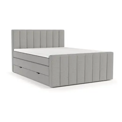 Világosszürke ágyneműtartós boxspring ágy 140x200 cm Ruby – Maison de Rêve