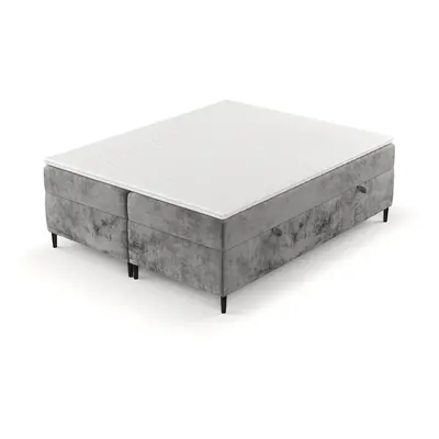 Sötétszürke ágyneműtartós boxspring ágy 140x200 cm Araya – Maison de Rêve