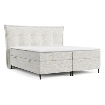 Világosszürke ágyneműtartós boxspring ágy 200x200 cm Sinai – Maison de Rêve