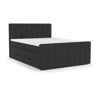 Fekete ágyneműtartós boxspring ágy 140x200 cm Ruby – Maison de Rêve