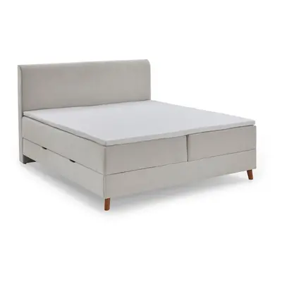 Bézs boxspring ágy tárolóhellyel 180x200 cm Memphis - Meise Möbel