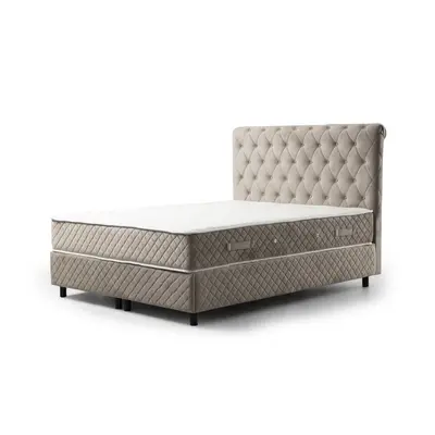 Bézs ágyneműtartós boxspring ágy 140x200 cm Sonata – Kalune Design