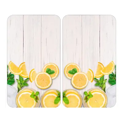 Edzett üveg tűzhely fedőlap szett 2 db-os 52x30 cm Lemons – Wenko