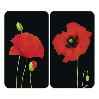 Edzett üveg tűzhely fedőlap szett 2 db-os 52x30 cm Poppy – Maximex