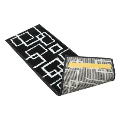 Fekete lépcsőszőnyeg szett 13 db-os 22x73 cm Geometric – Mila Home