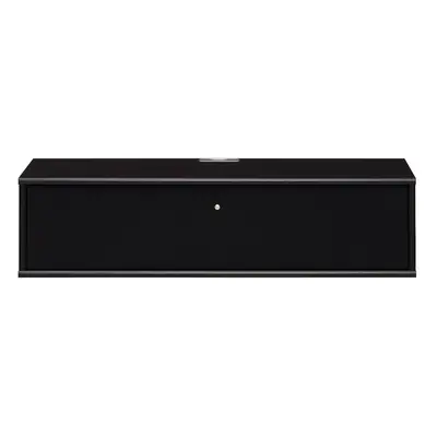 Fekete TV-állvány kőrisfa dekorral 89x22 cm Mistral – Hammel Furniture