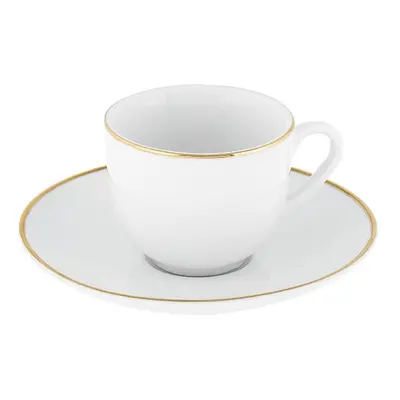 Fehér porcelán csésze szett 6 db-os 100 ml Gold Chic – Villa Altachiara