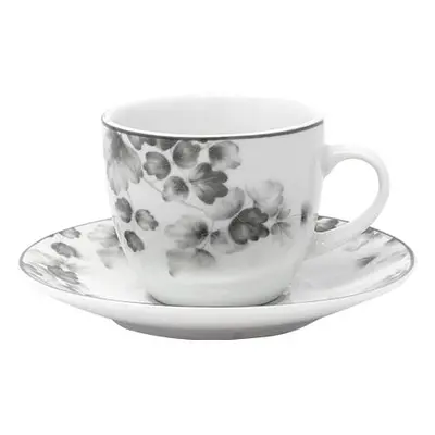 Fehér-világosszürke porcelán csésze szett 6 db-os Foliage gray – Villa Altachiara