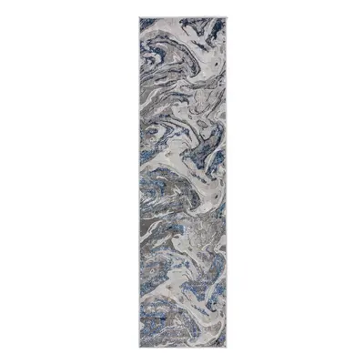 Kék-szürke futószőnyeg 80x300 cm Marbled – Flair Rugs