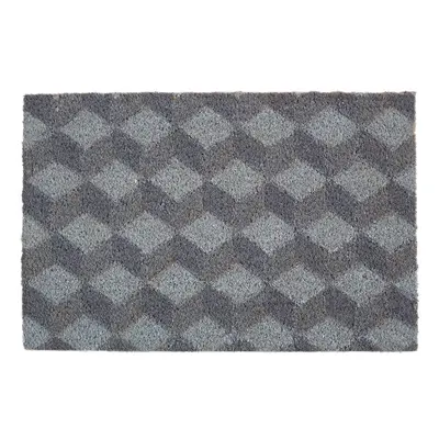 Kókuszrost lábtörlő 40x60 cm Grey Cube – Premier Housewares