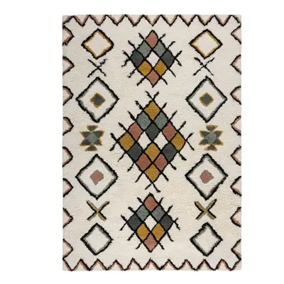 Krémszínű kézi szövésű gyapjú szőnyeg 120x170 cm Moroccan Midar – Flair Rugs