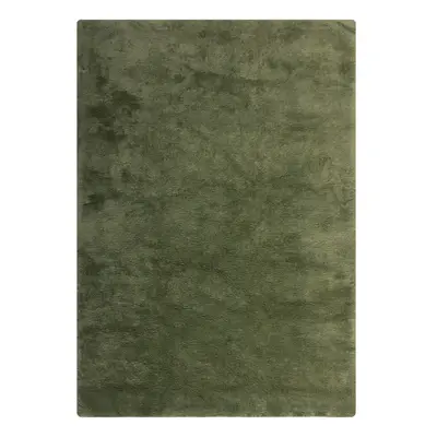 Sötétzöld szintetikus szőrme szőnyeg 120x170 cm Faroe Wool Look Fur – Flair Rugs