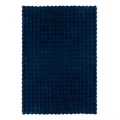 Sötétkék szintetikus szőrme szőnyeg 120x170 cm Waffle Faux Fur – Flair Rugs