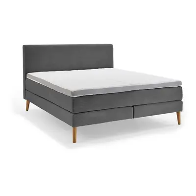 Sötétszürke boxspring ágy 180x200 cm Linea - Meise Möbel