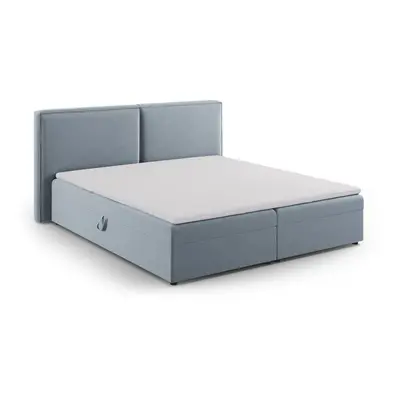 Világoskék ágyneműtartós boxspring ágy 160x200 cm Arendal – Cosmopolitan Design