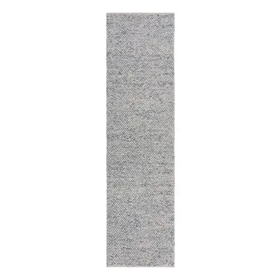 Világoskék kézi szövésű gyapjúkeverék futószőnyeg 60x230 cm Minerals – Flair Rugs