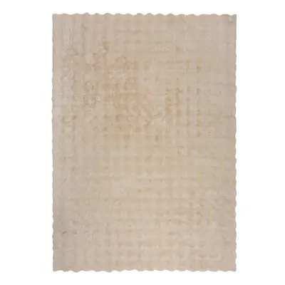 Krémszínű szintetikus szőrme szőnyeg 180x290 cm Waffle Faux Fur – Flair Rugs