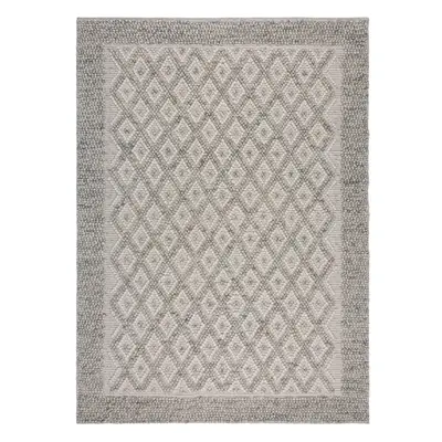 Szürke kézi szövésű gyapjúkeverék szőnyeg 80x150 cm Minerals Diamond – Flair Rugs