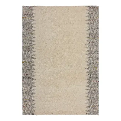 Szürke-krémszínű kézi szövésű gyapjúkeverék szőnyeg 120x170 cm Minerals Border – Flair Rugs